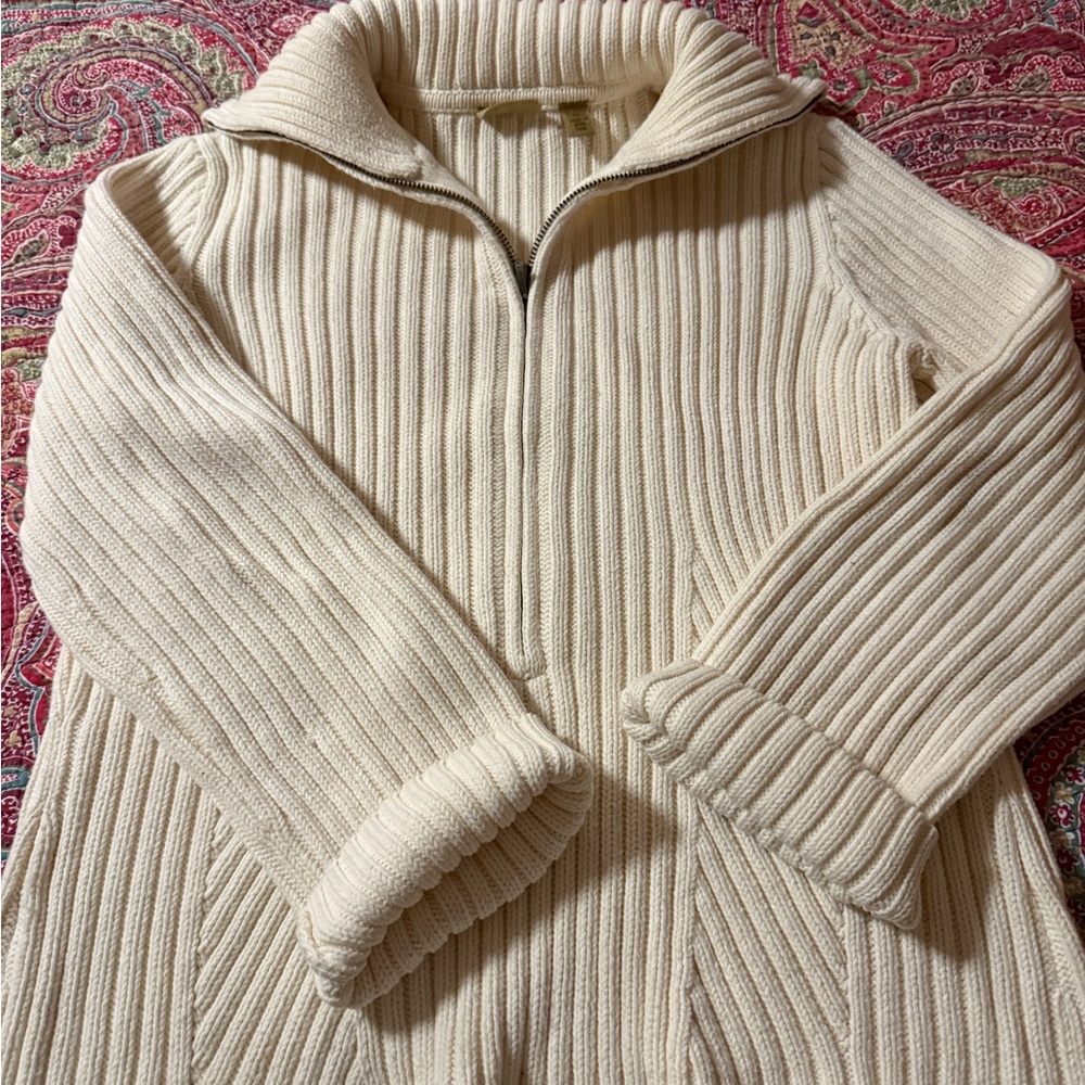 Caslon Cream Ribbed Women's Cardigan